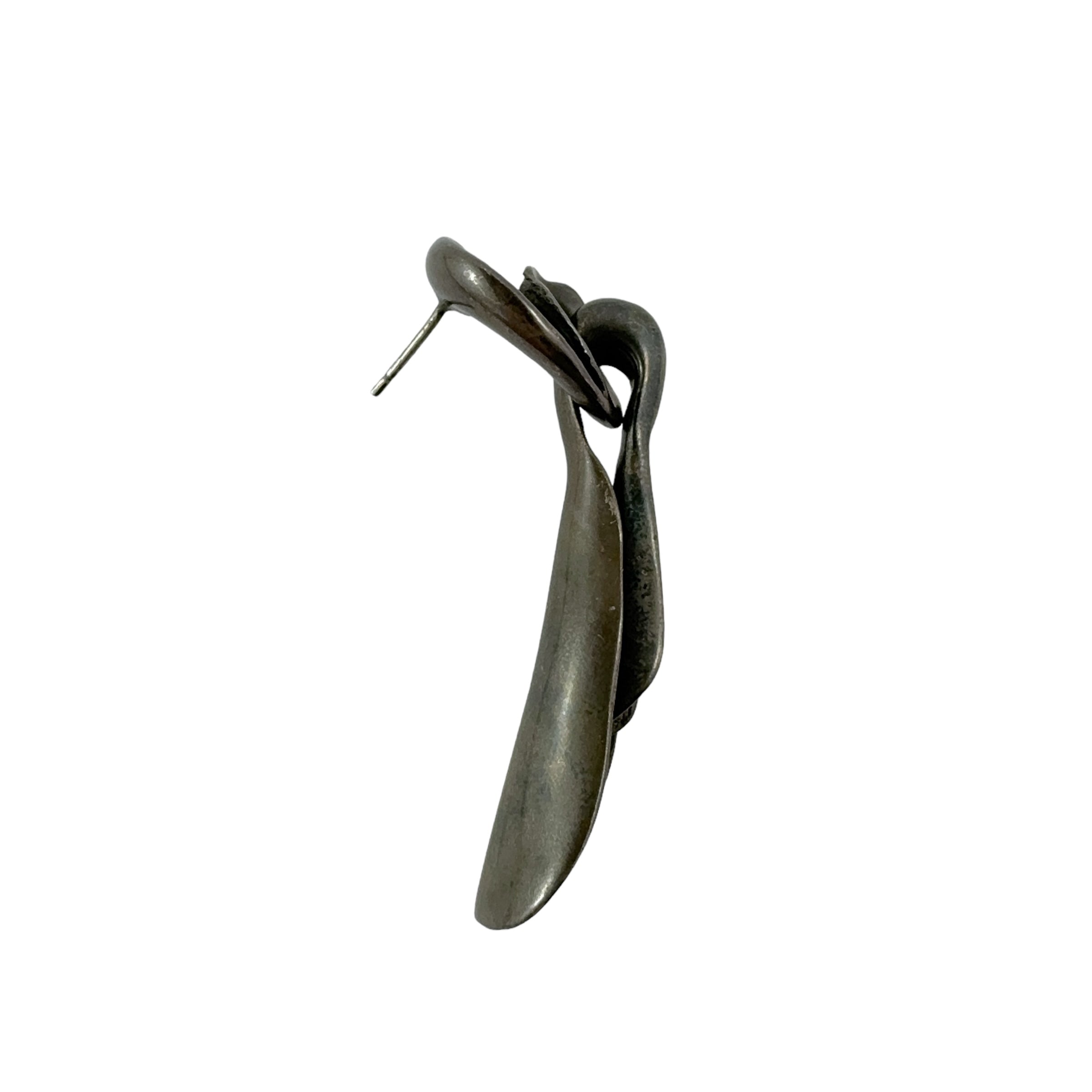 Snaketongue Truffleclub Oxidised Single Drop Stud - Maker B Gallagher