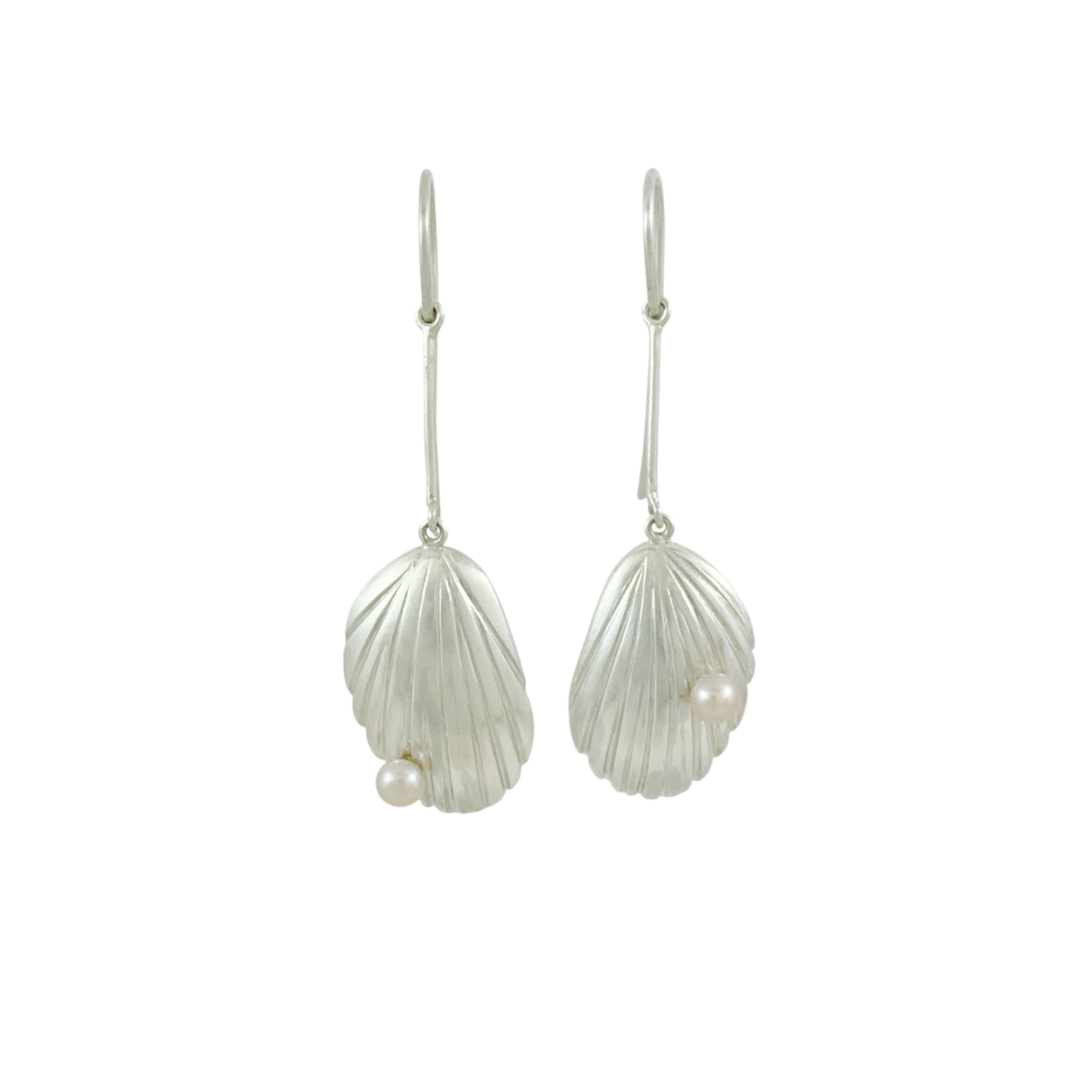Cockle Shell Earrings - Catherine White