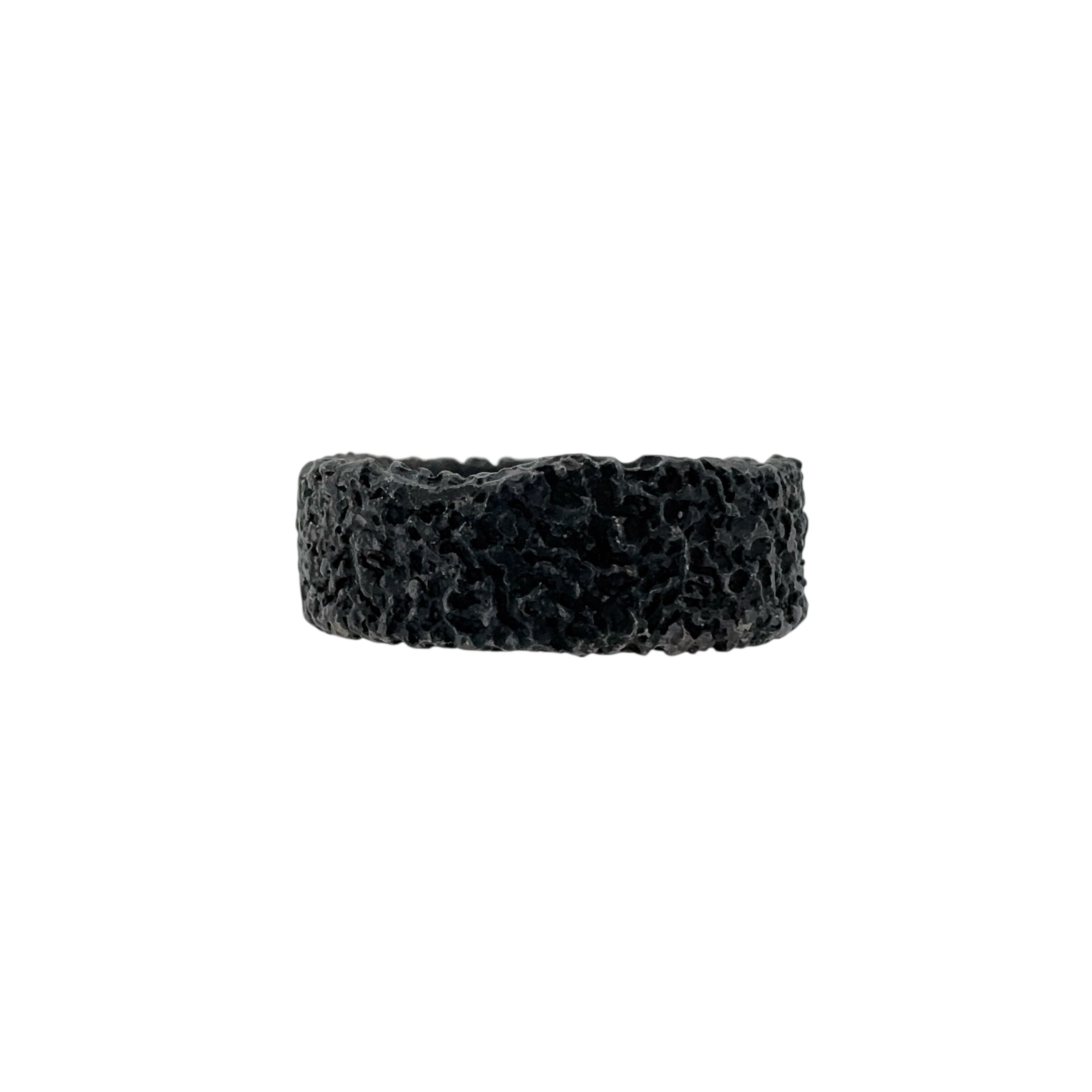 Eroded 8mm Oxidised Ring - Welfe Bowyer