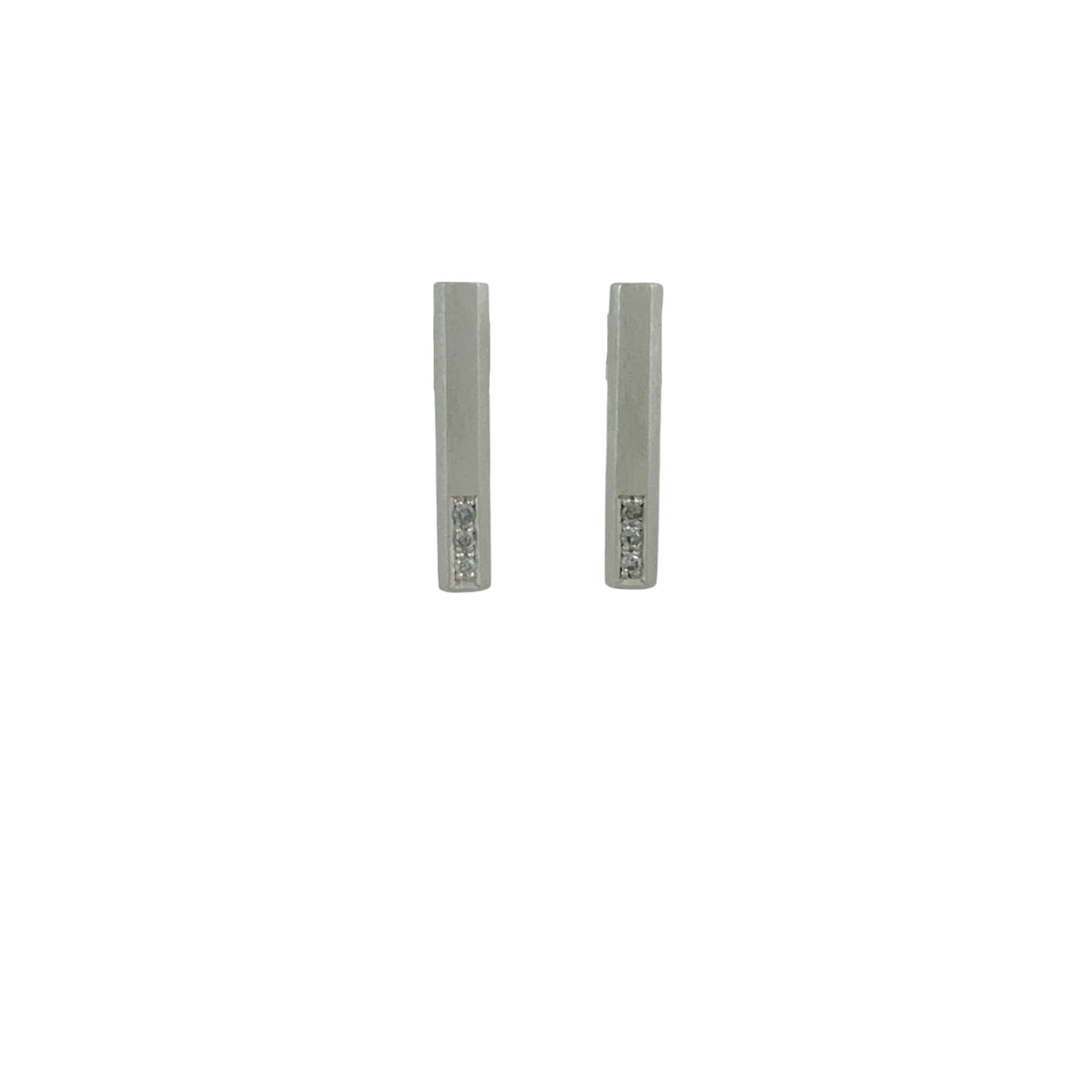 Profile Grey Diamond Line Stud Earrings - Emma Jane Donald