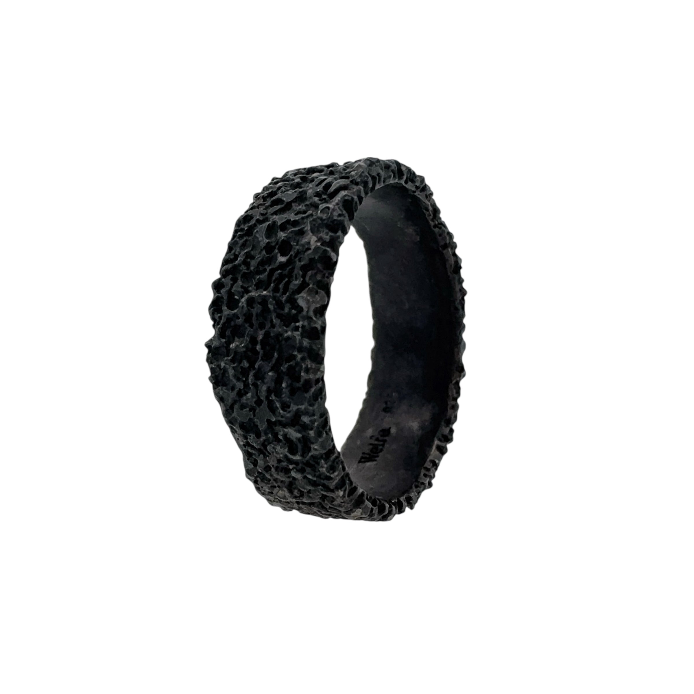 Eroded 8mm Oxidised Ring - Welfe Bowyer