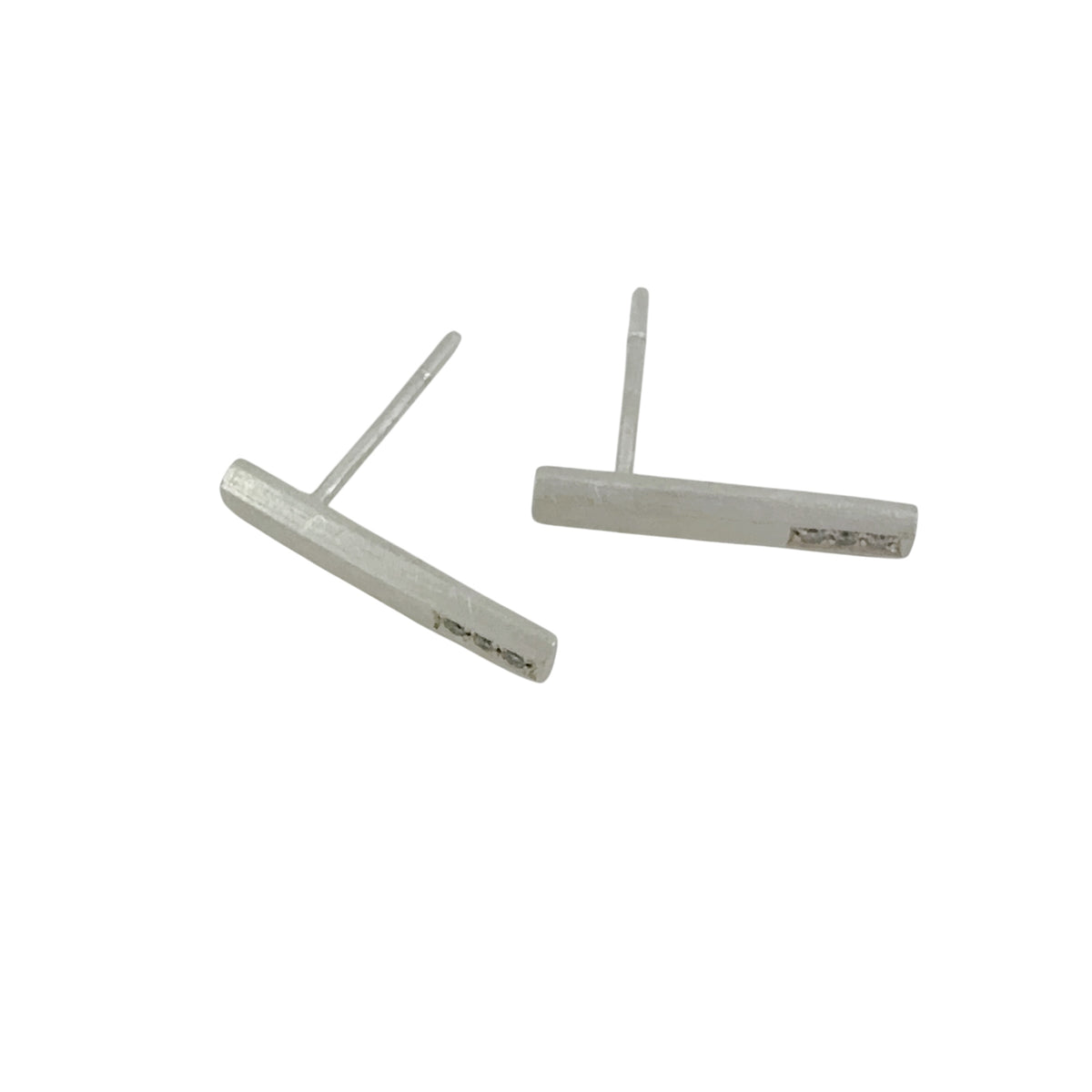 Profile Grey Diamond Line Stud Earrings - Emma Jane Donald