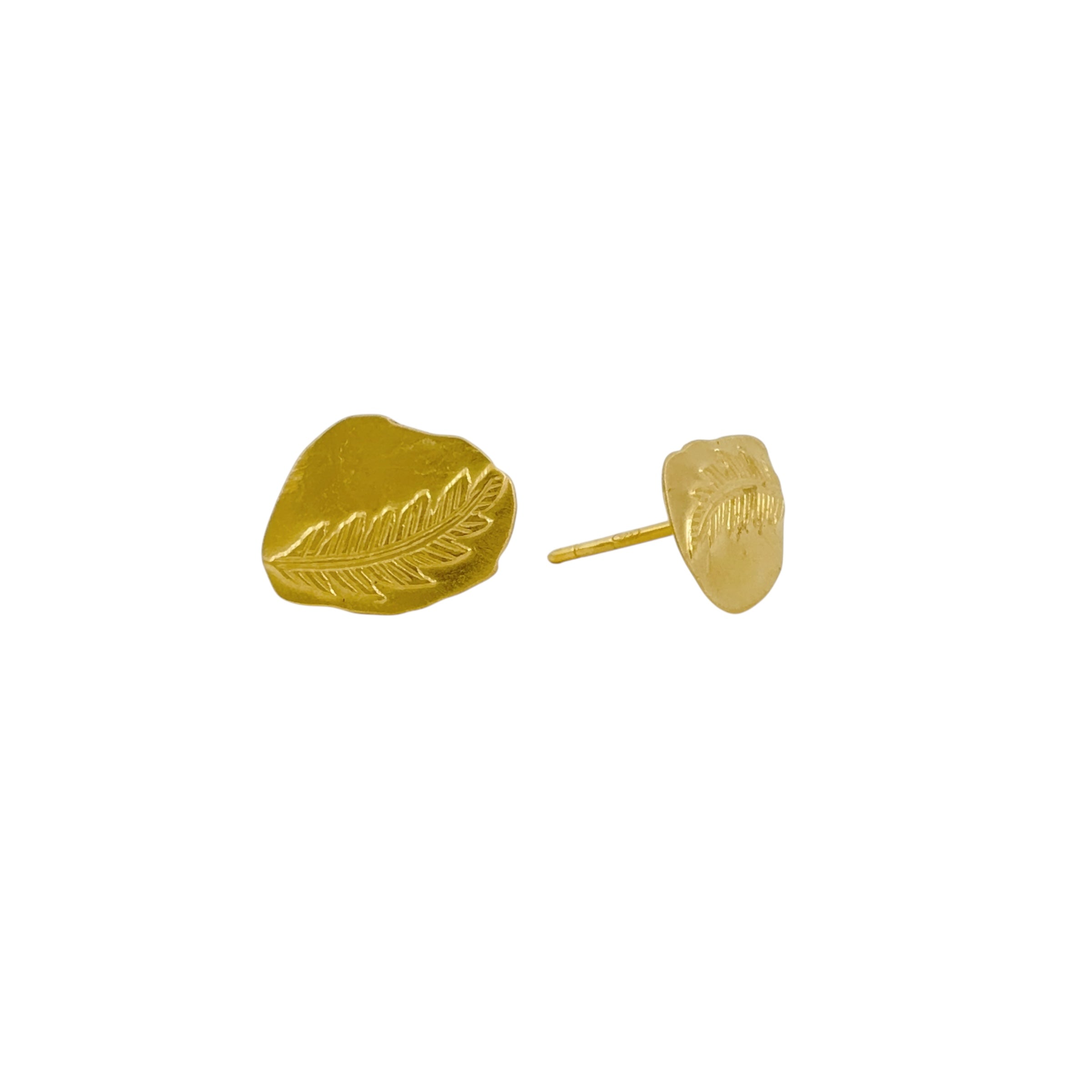 Large Golden Keepsake Studs - Cynthia Nge