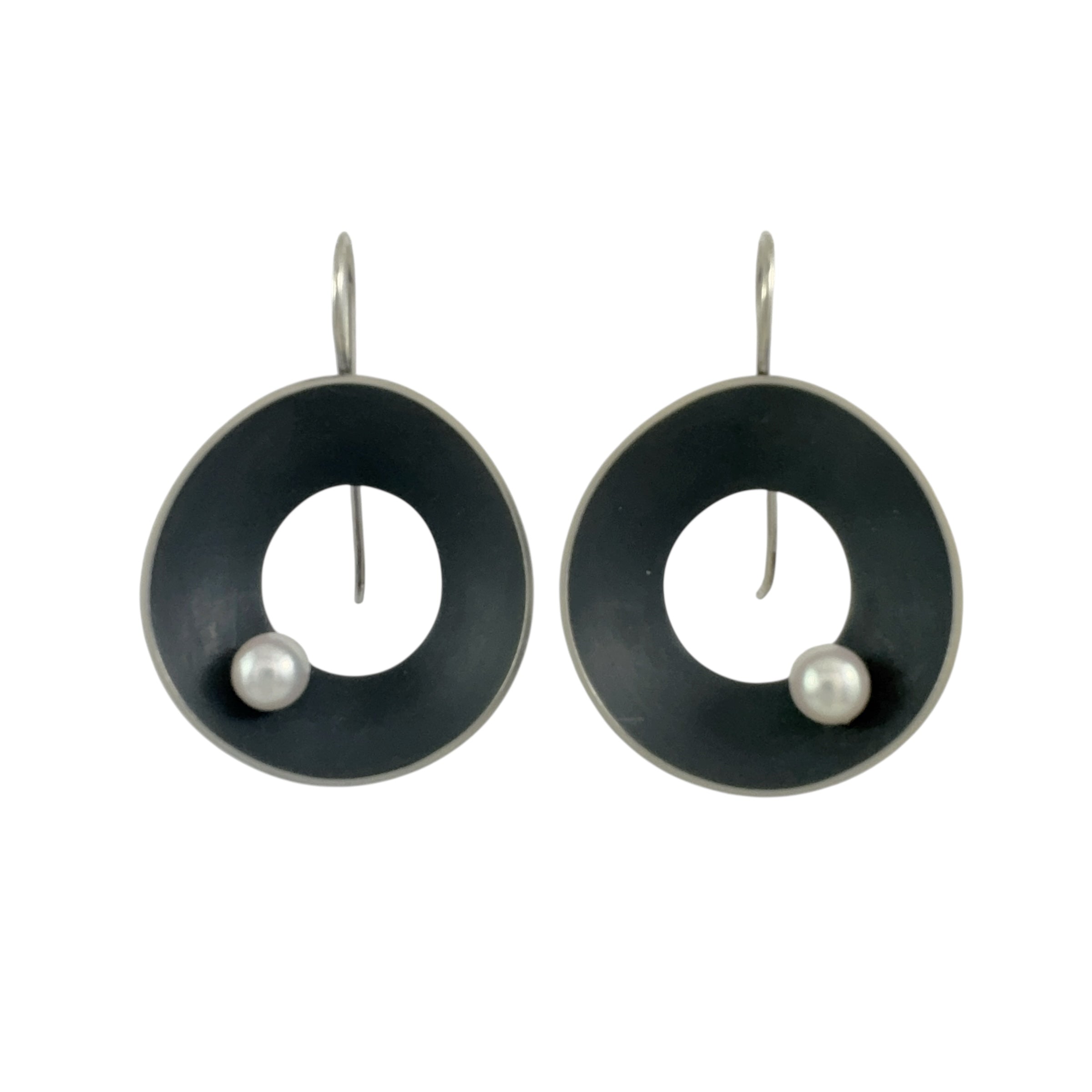 Large Open Sea Dish Oxidised Earrings - Katheryn Leopoldseder