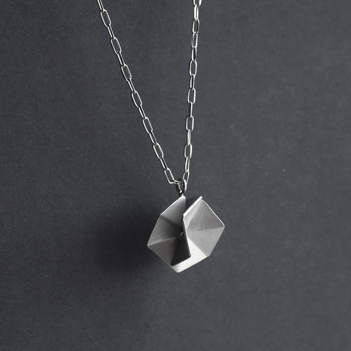 Silver 3D Hexagon Necklace - Ananda Ungphakorn