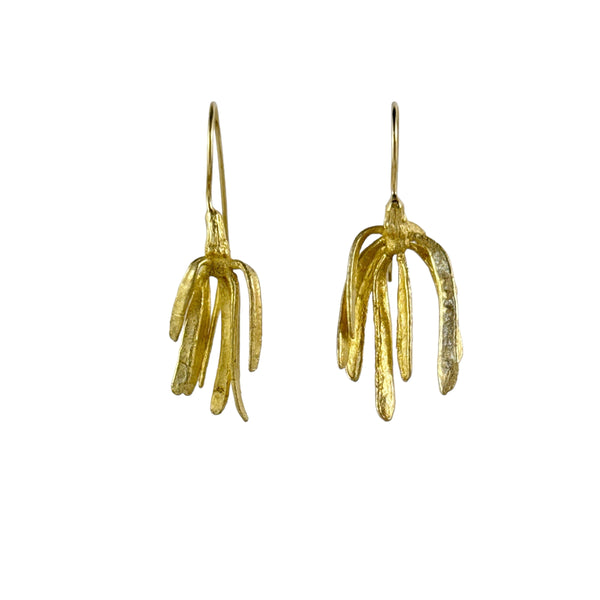 Acacia Leaf Gold Plated Earrings - Anja Jagsch