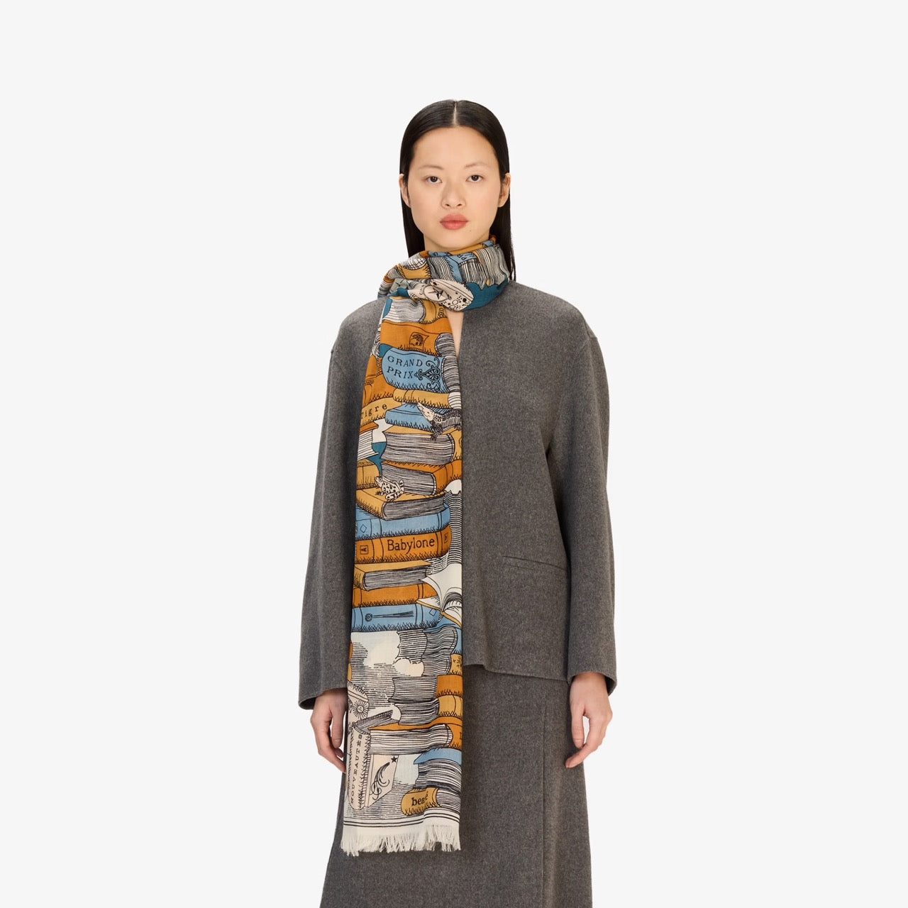 Editions Wool Scarf in Navy - Inoui Editions