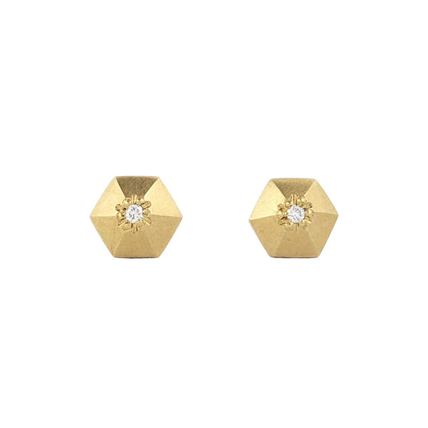 Hexagon Diamond Stud Earrings - Emma Jane Donald