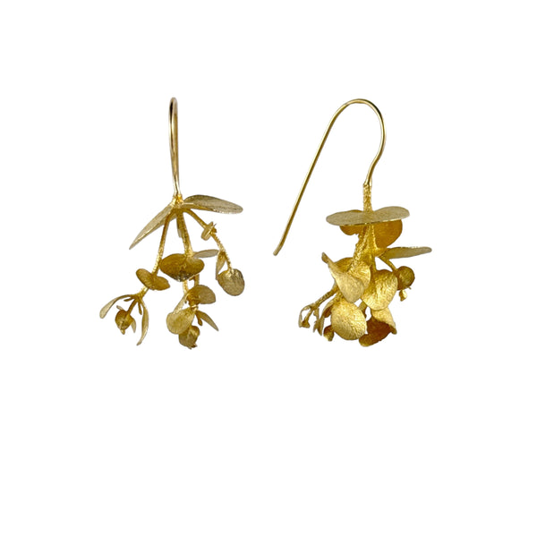 Eucalyptus Gold Plated Earrings - Anja Jagsch