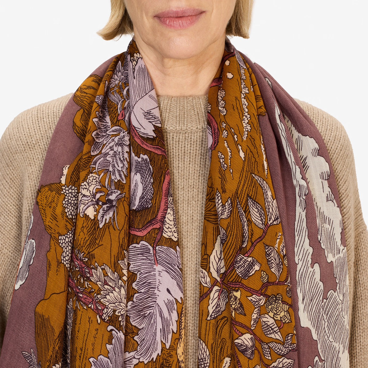 Histoire Wool Scarf in Purple - Inoui Editions