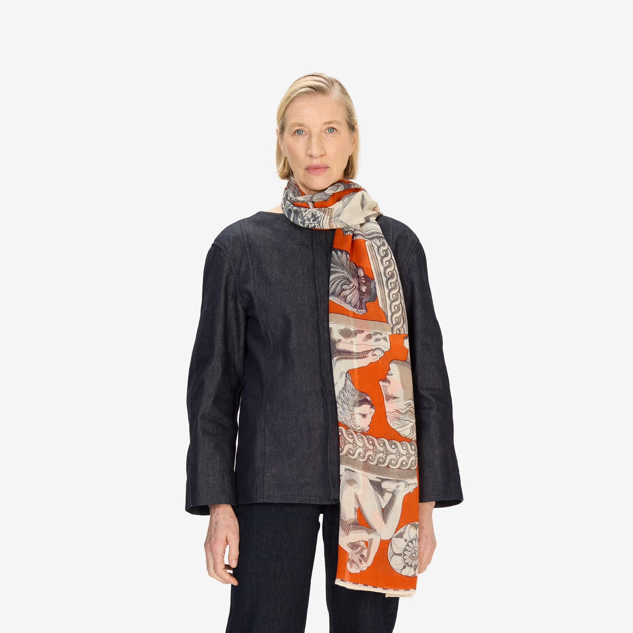 Archives Wool Scarf in Orange - Inoui Editions