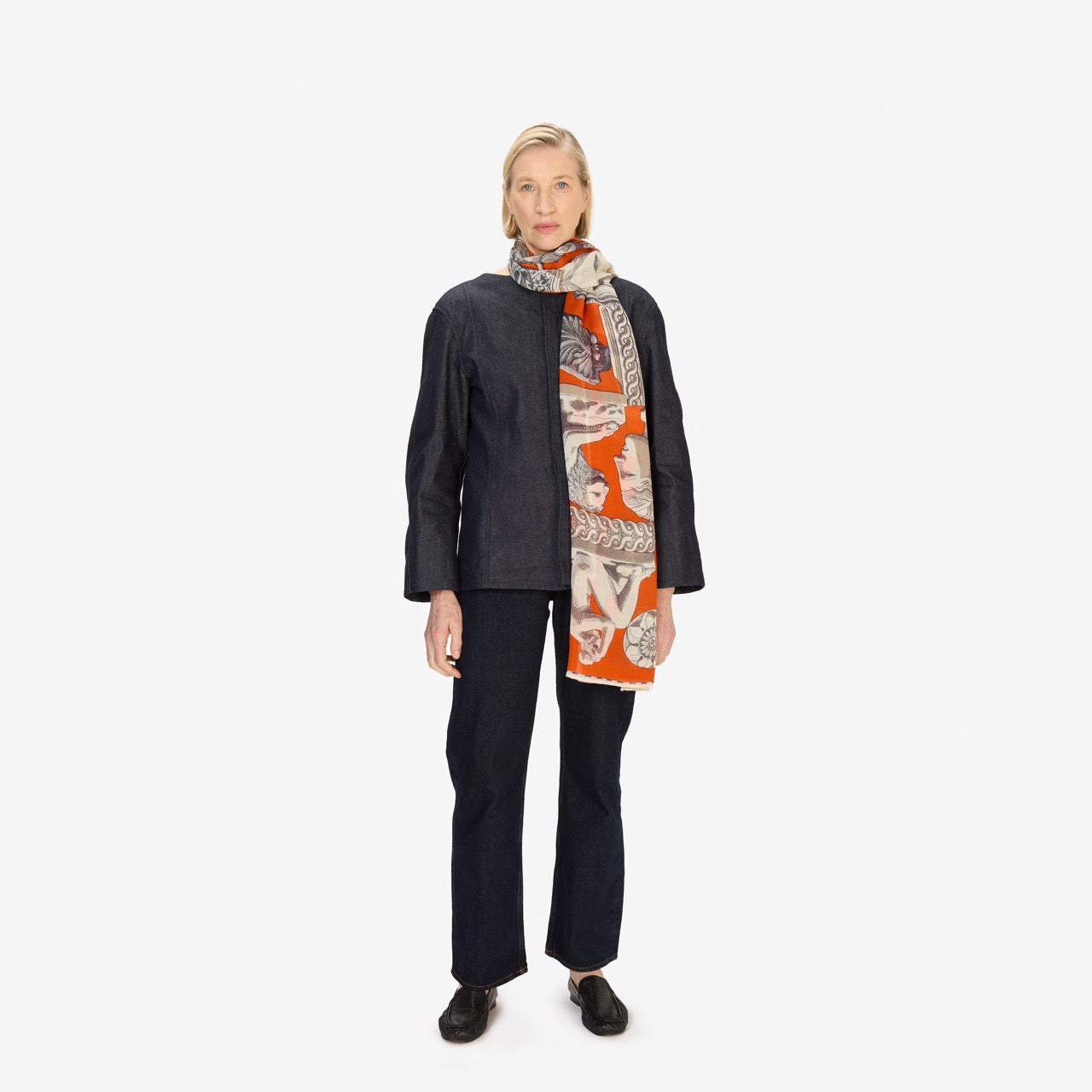 Archives Wool Scarf in Orange - Inoui Editions