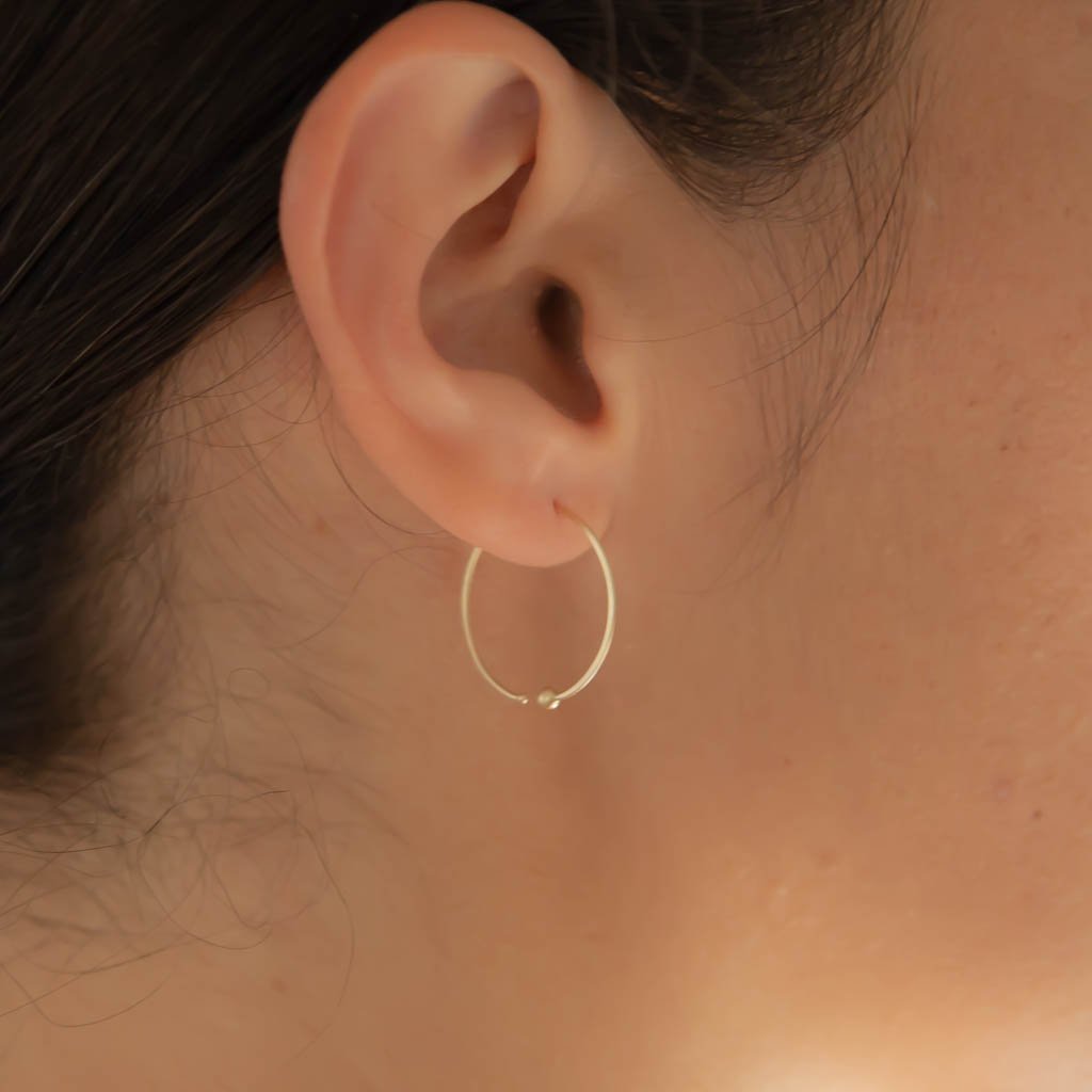 Midi Loop Hoop Earrings 14ct gold - Carla Caruso