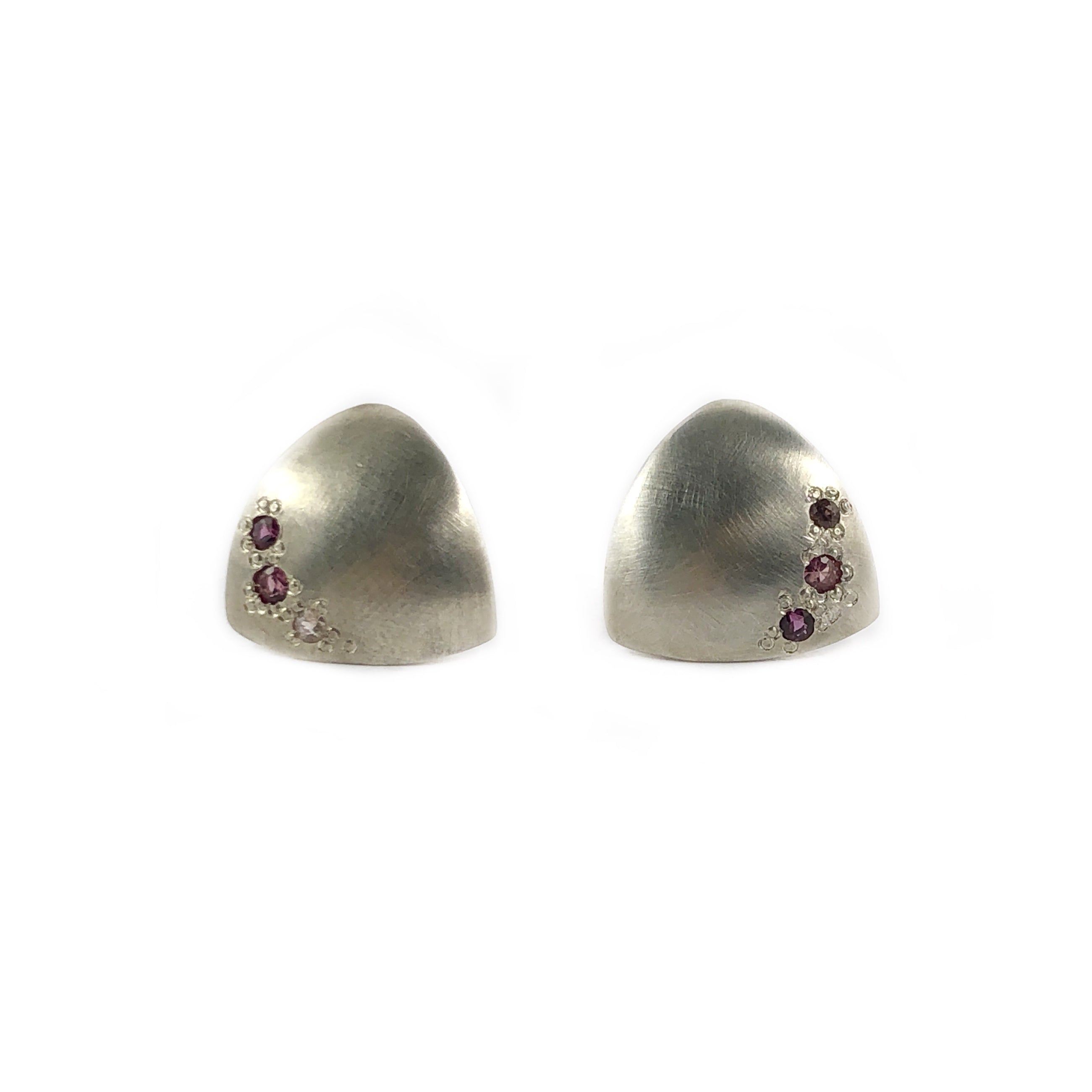 Iota Studs Pink Sapphires - Erin Pearce