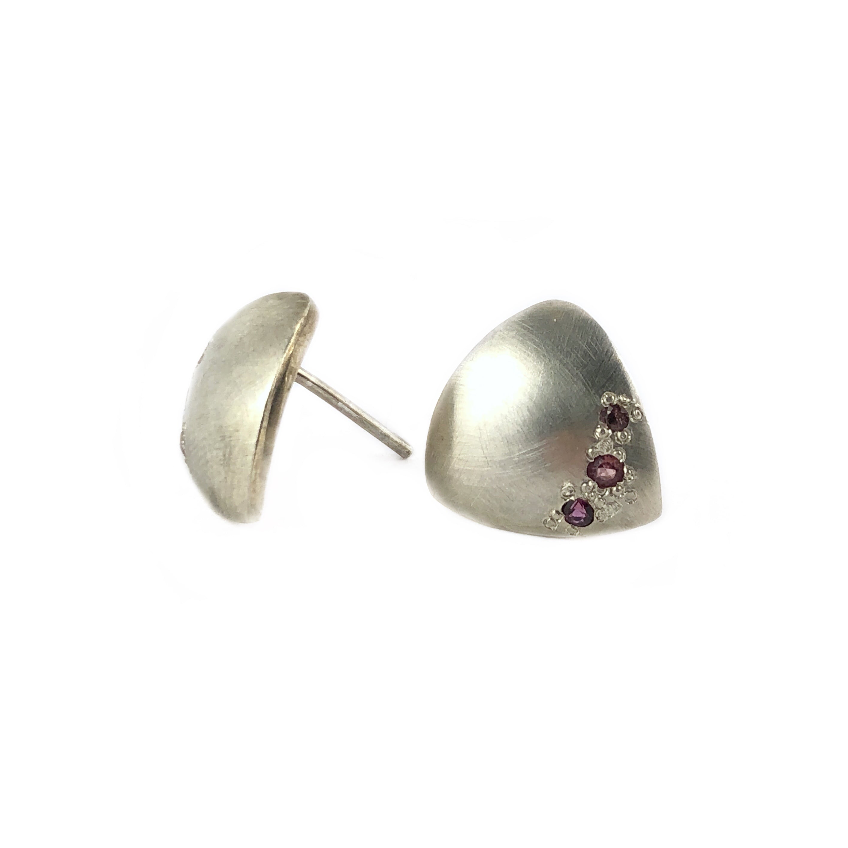 Iota Studs Pink Sapphires - Erin Pearce