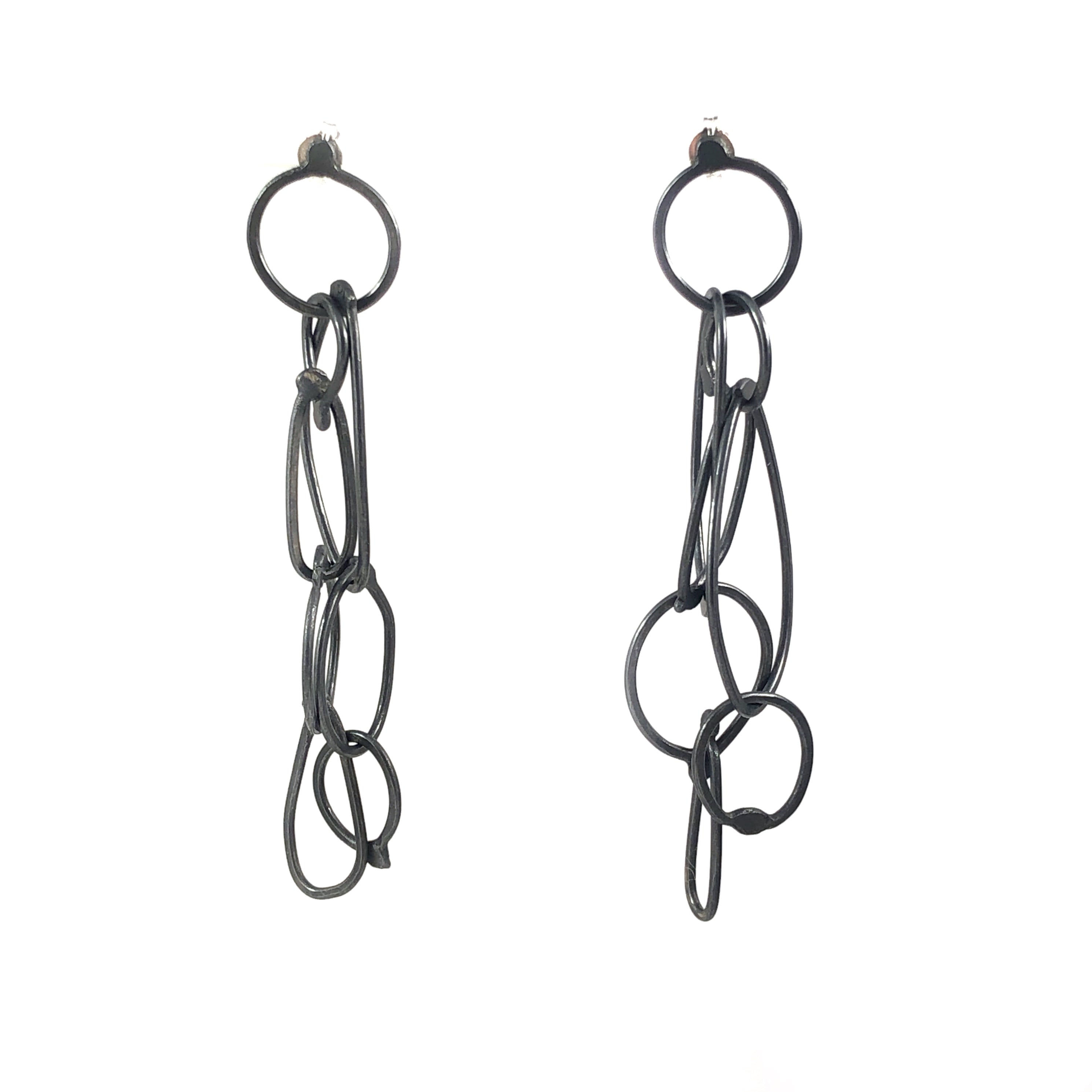 Long Fuselage Oxidised Earrings - Ari Athans