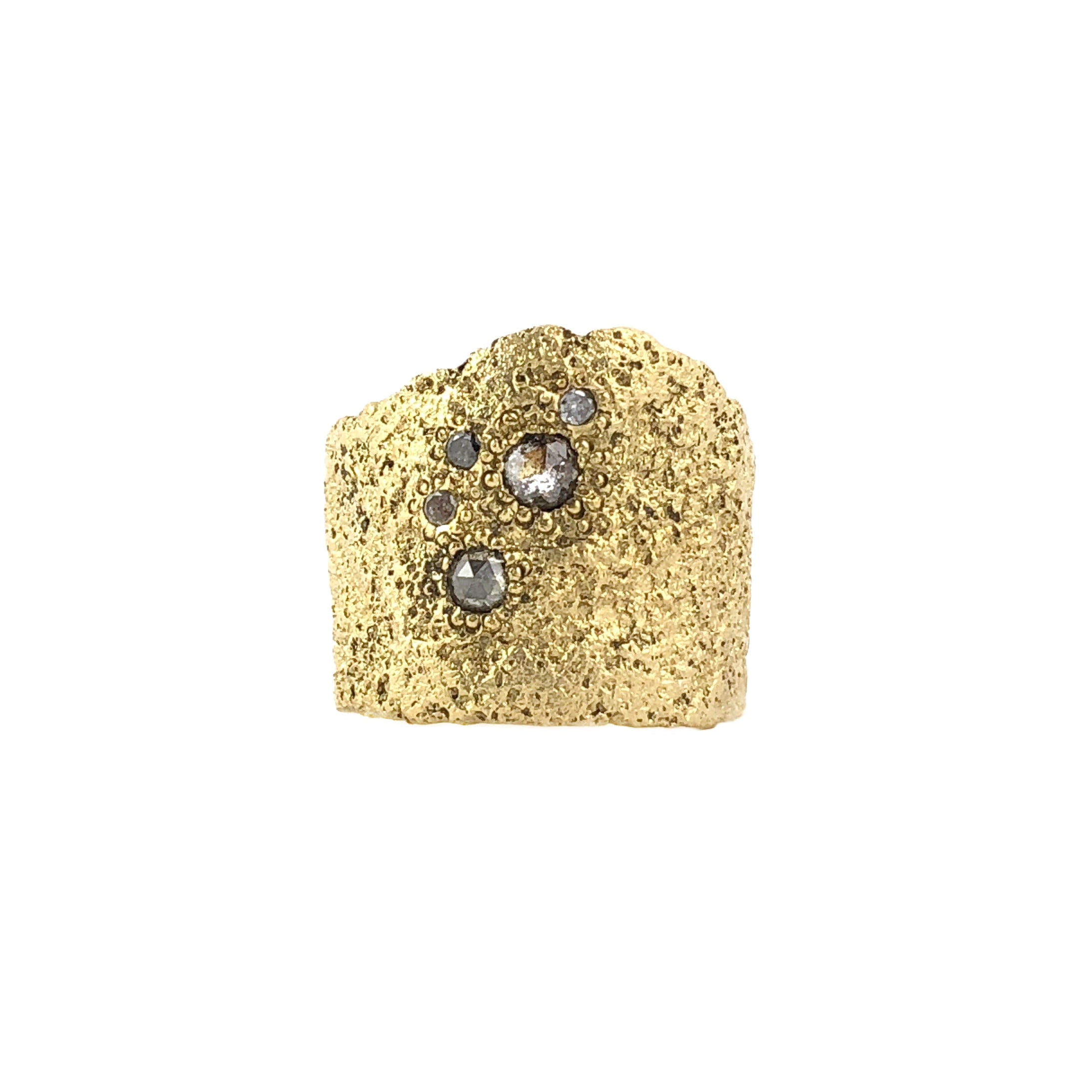 Unearthed Diamond Gold Band Ring - Virginia Sprague