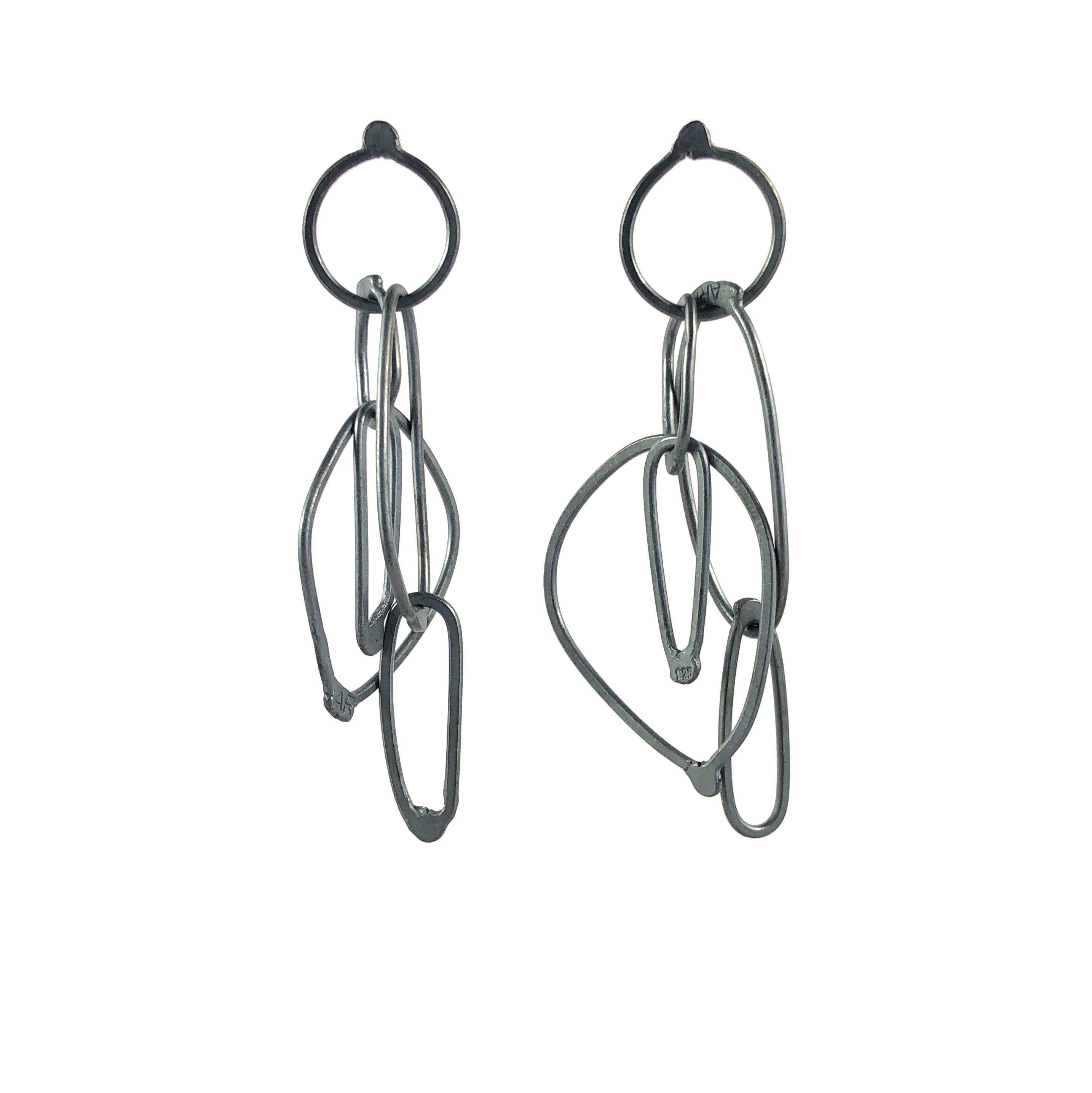Medium Fuselage Oxidised Earrings - Ari Athans