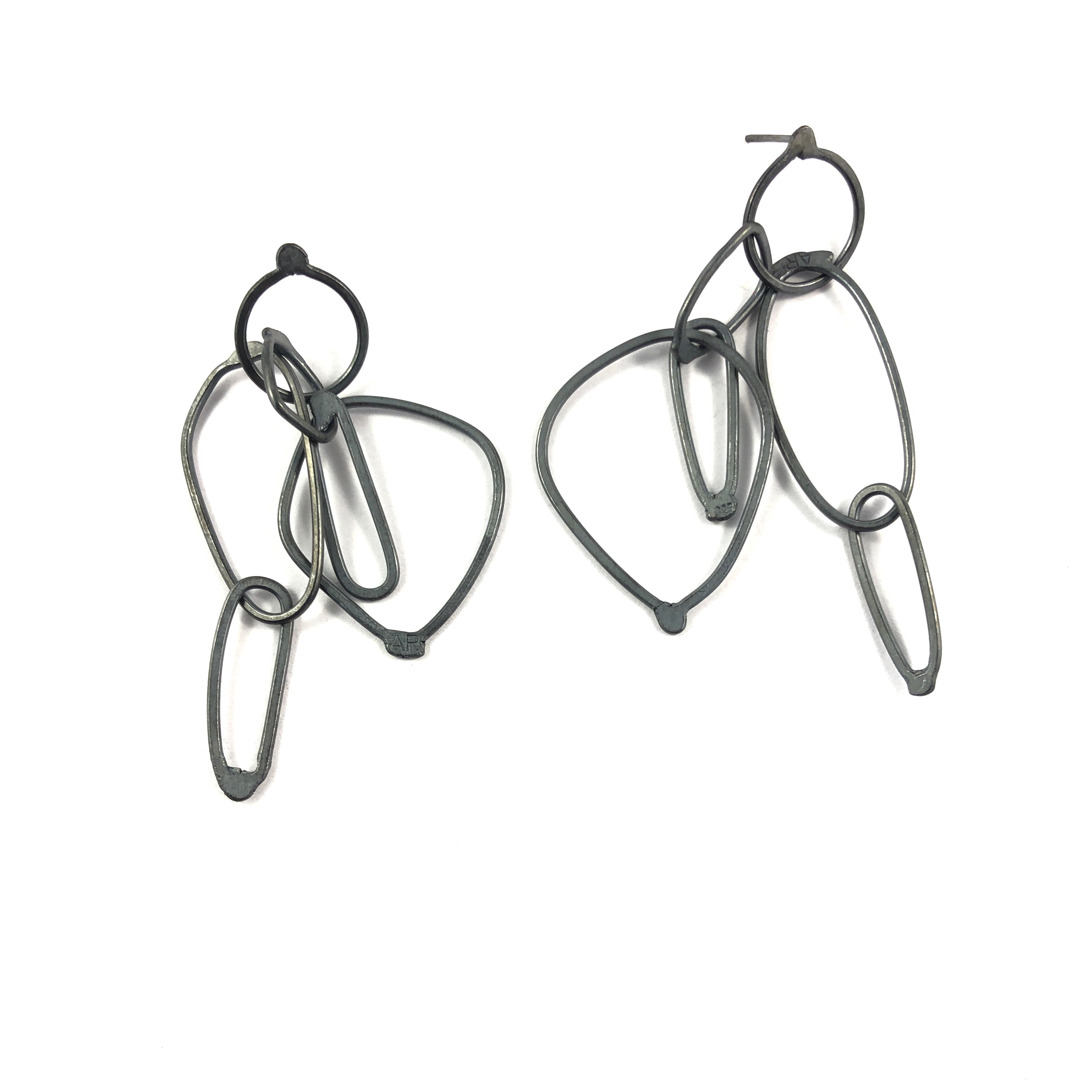 Medium Fuselage Oxidised Earrings - Ari Athans