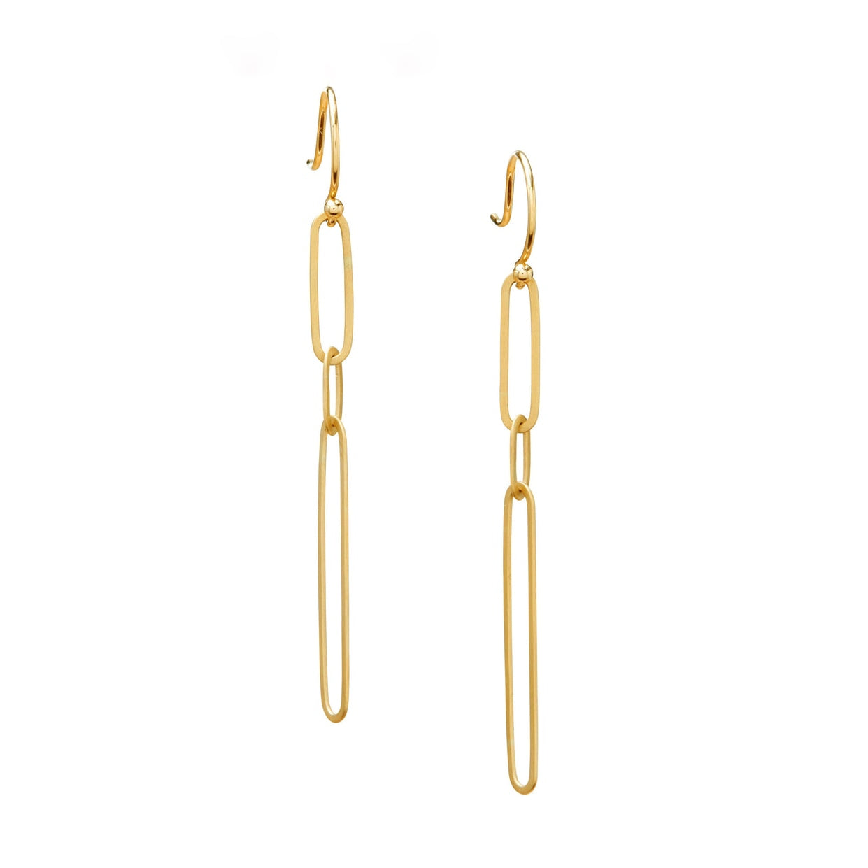 Ovalong Chain Earrings in 14ct gold - Carla Caruso