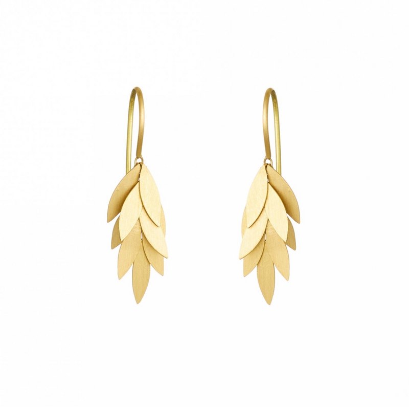 Small Golden Leaf Earrings - Sia Taylor