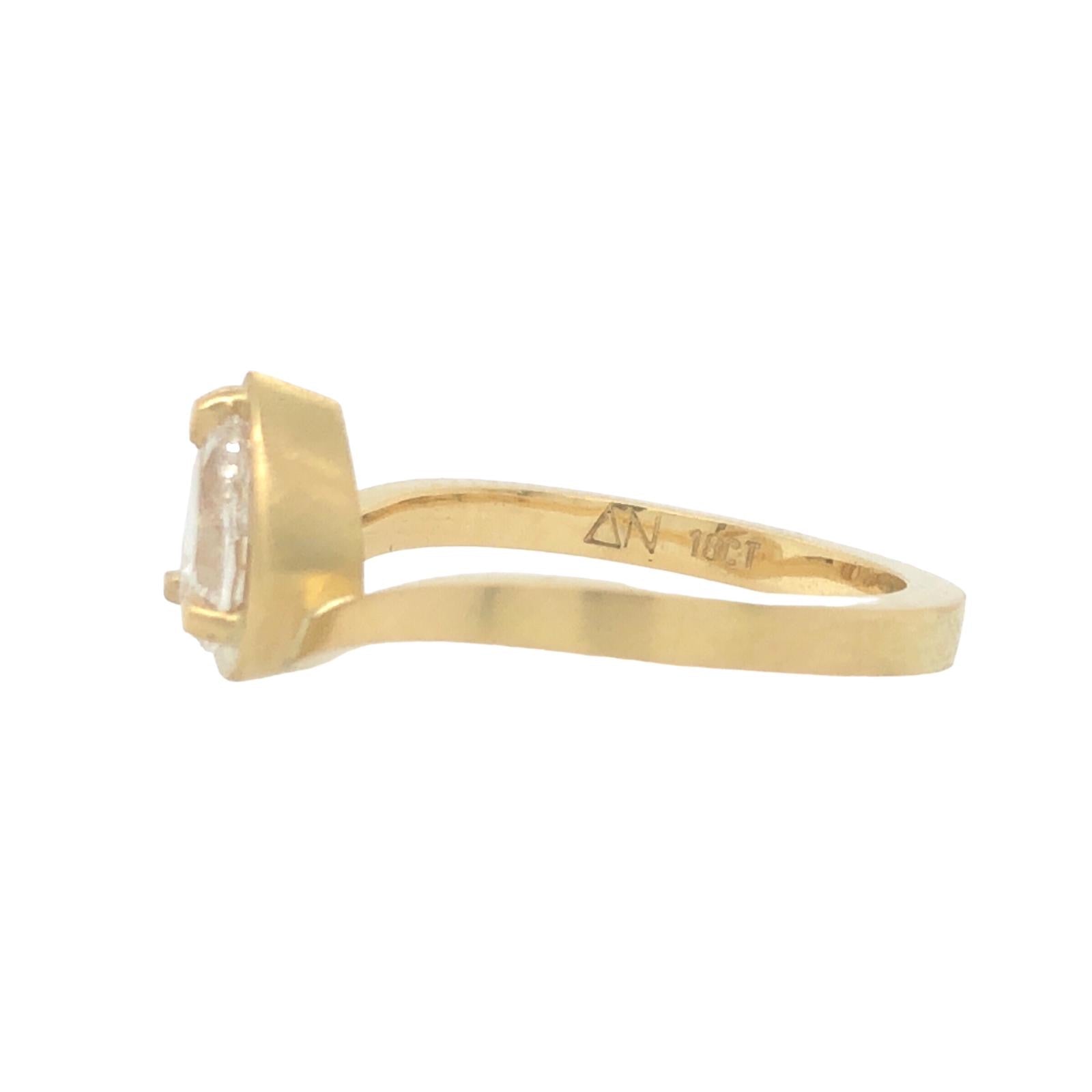 Hathor Ring with Pear Diamond & 18ct Yellow Gold - Aislinn Neave