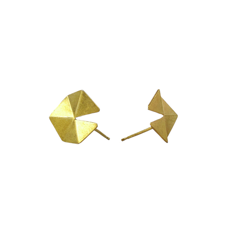 Hexagon Gold Plated Studs - Ananda Ungphakorn