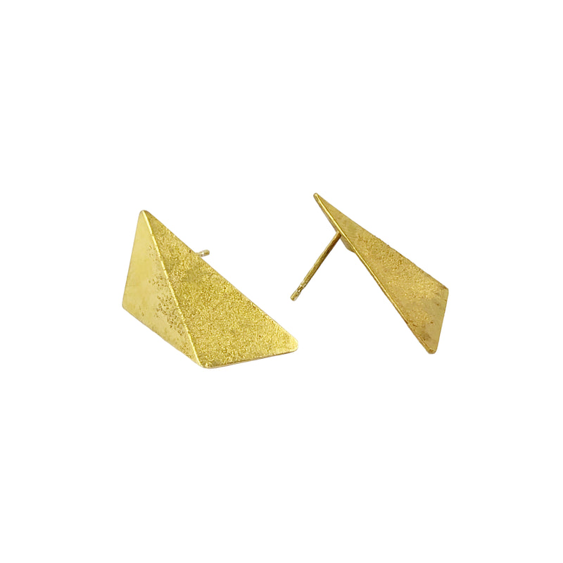 Triangle Gold Plated Studs - Ananda Ungphakorn