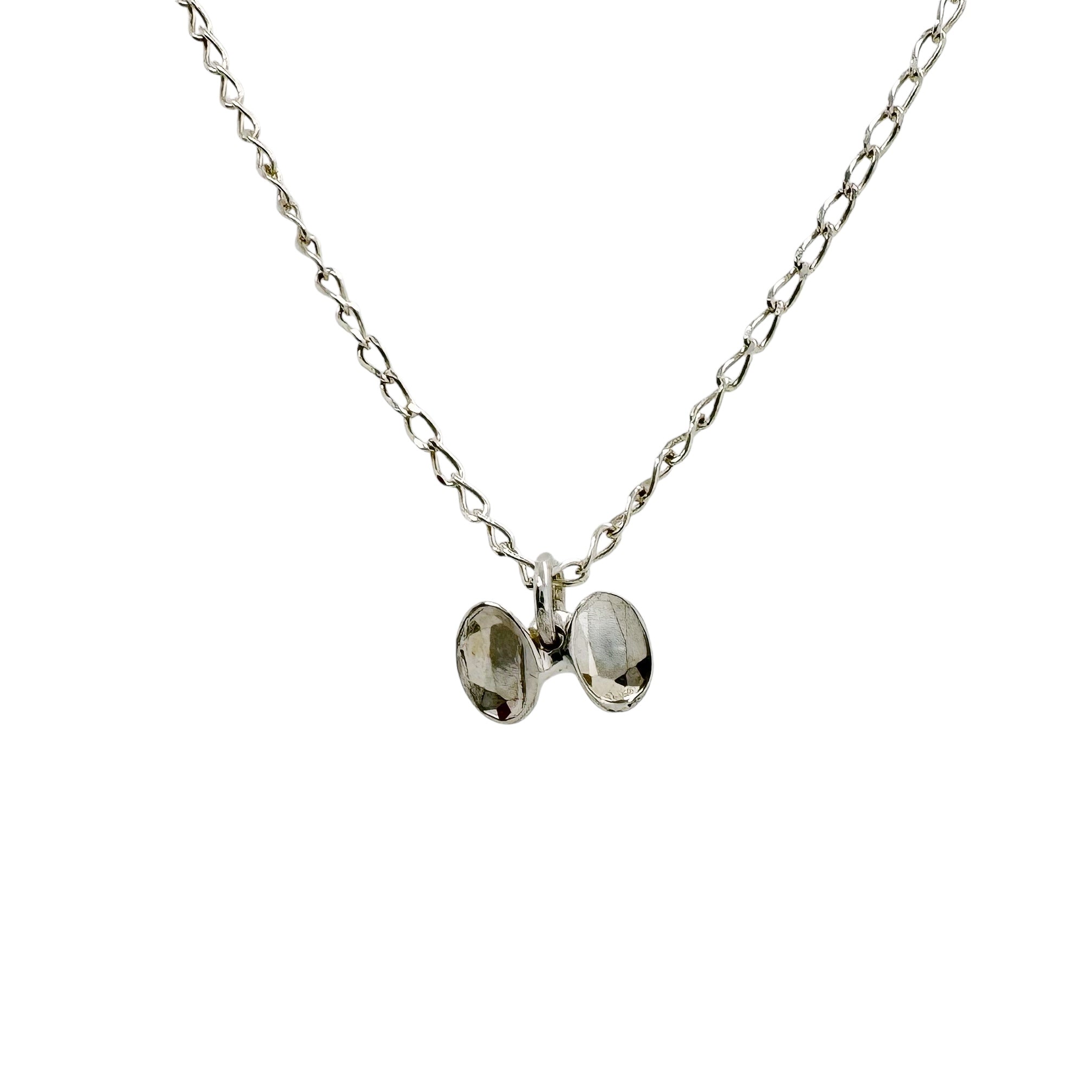Tiny Twin Impression Silver Necklace - Louise Fischer