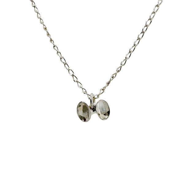 Tiny Twin Impression Silver Necklace - Louise Fischer