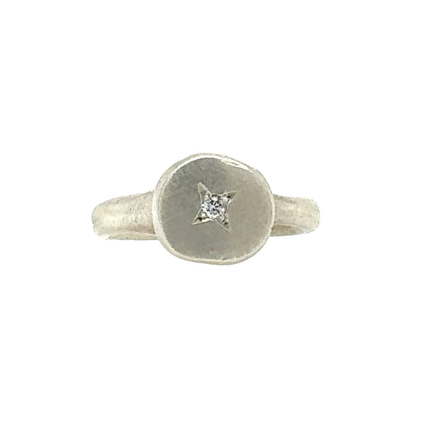 Petite Diamond Silver Ring - Ari Athans