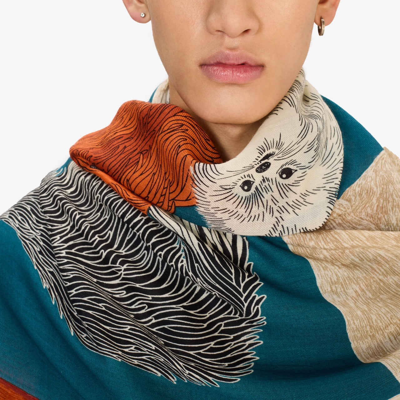 Toutou Wool Scarf in Duck Blue - Inoui Editions