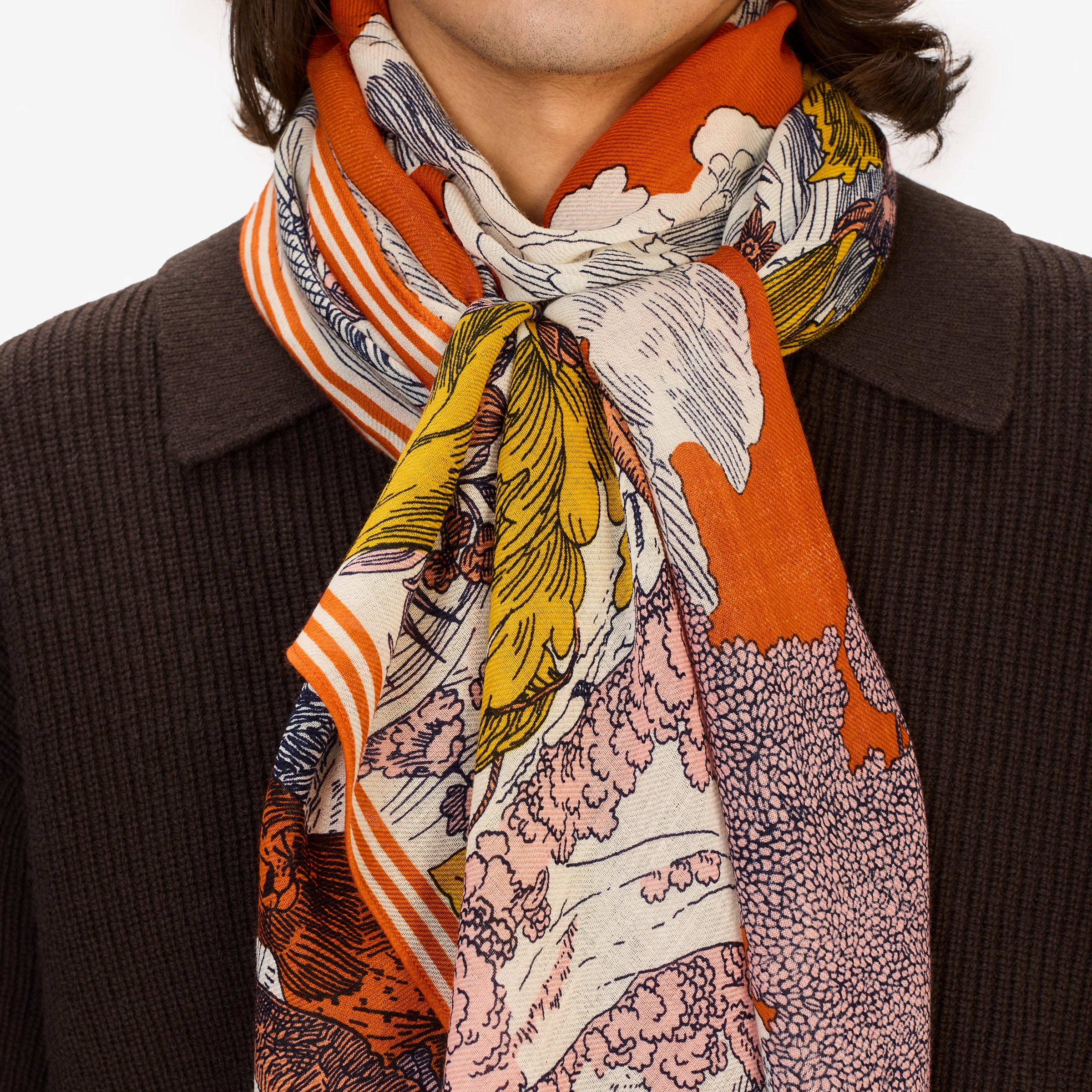 Histoire Wool Scarf in Orange - Inoui Editions