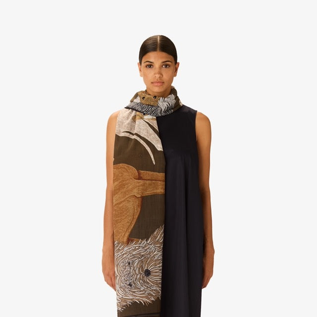 Toutou Cotton Scarf in Grey - Inoui Editions