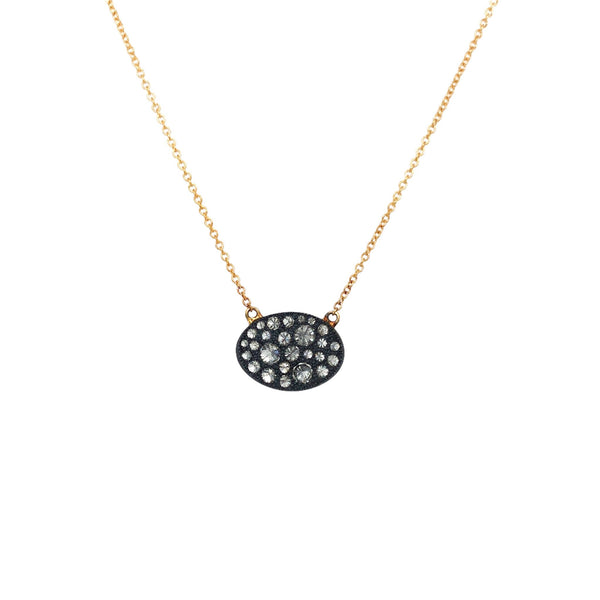 Oval Oxidised Diamond Pendant - Tap by Todd Pownell