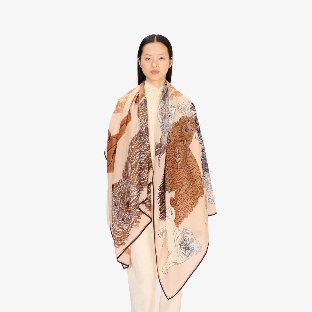 Toutou Wool Scarf in Nude - Inoui Editions