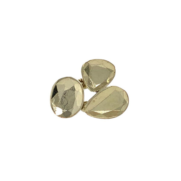 Single Impression Yellow Gold Cluster Stud - Louise Fischer
