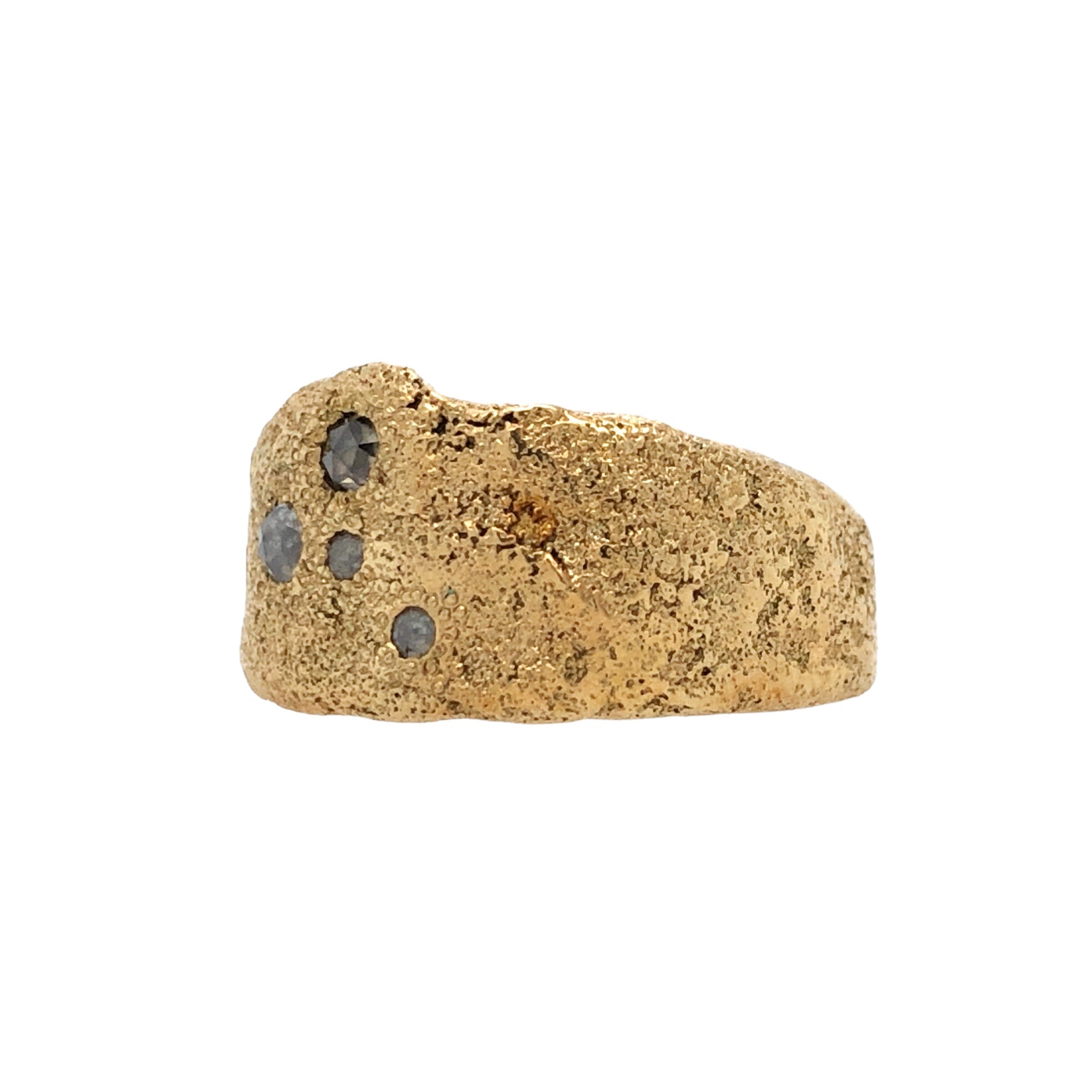 Unearthed Diamond Gold Band Ring Small  - Virginia Sprague