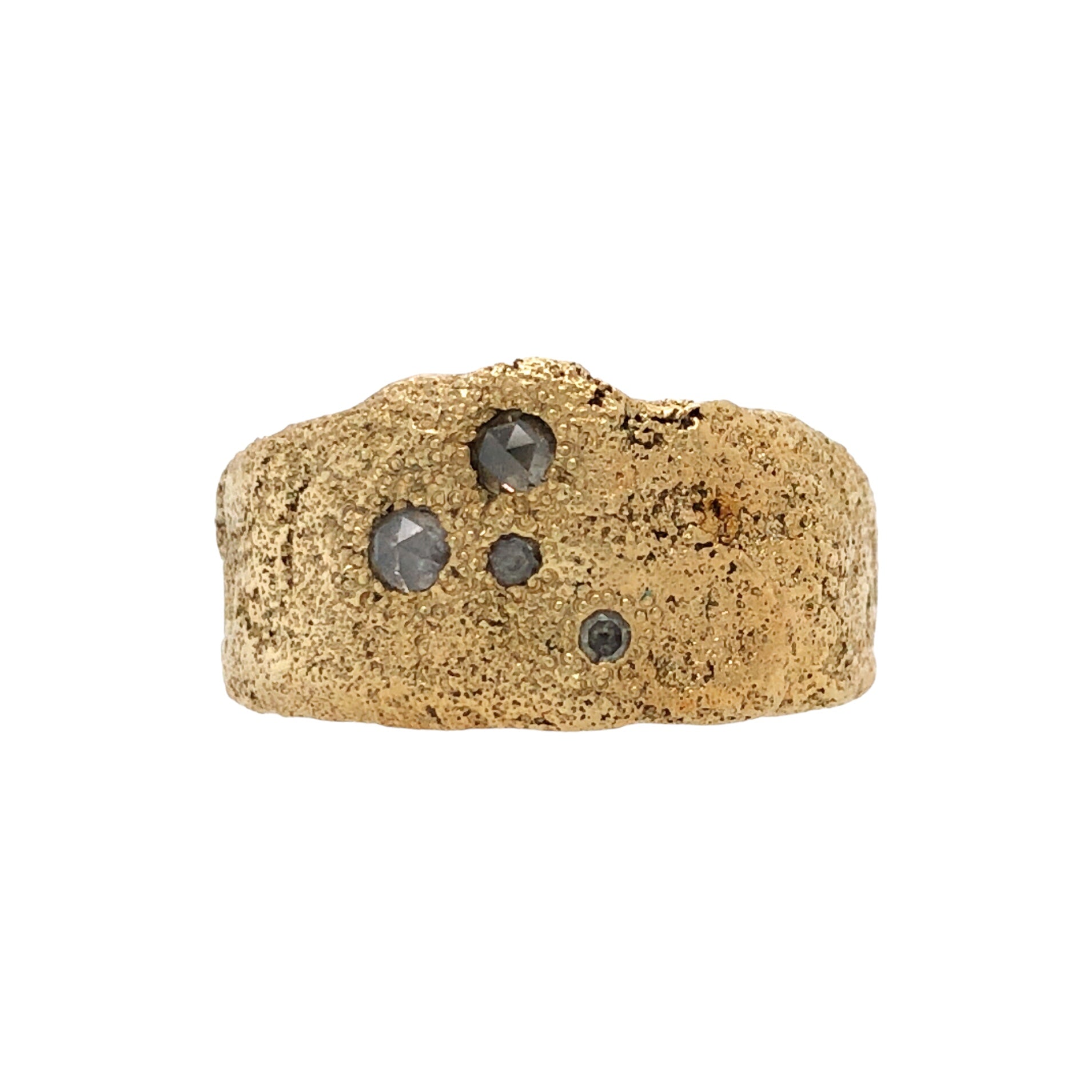 Unearthed Diamond Gold Band Ring Small  - Virginia Sprague