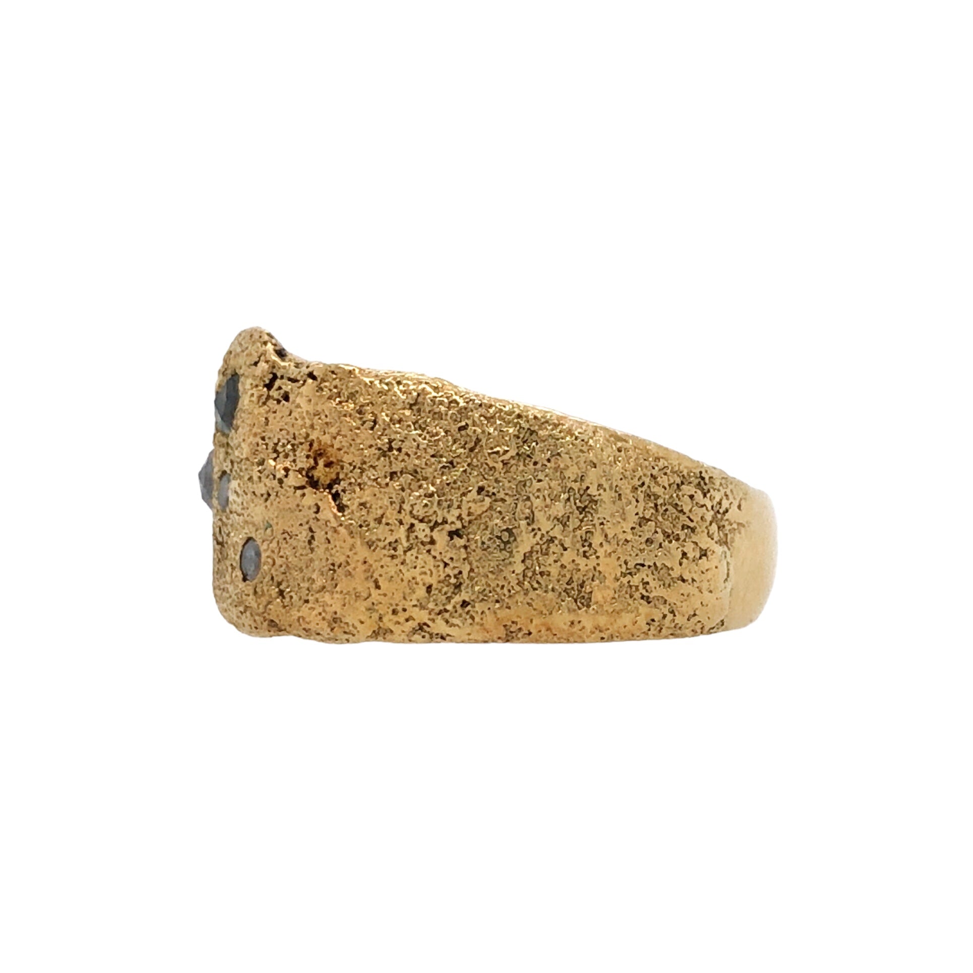 Unearthed Diamond Gold Band Ring Small  - Virginia Sprague