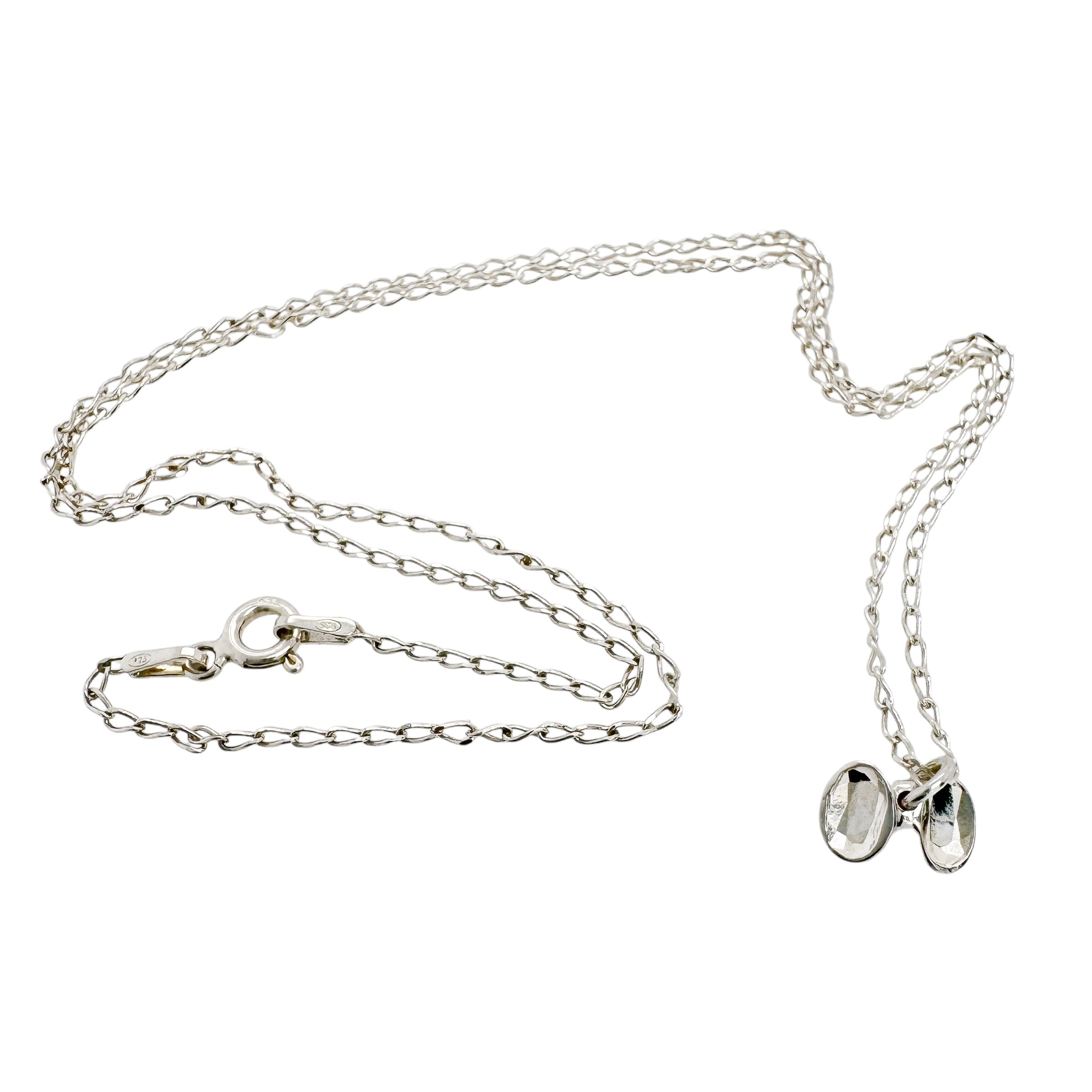 Tiny Twin Impression Silver Necklace - Louise Fischer