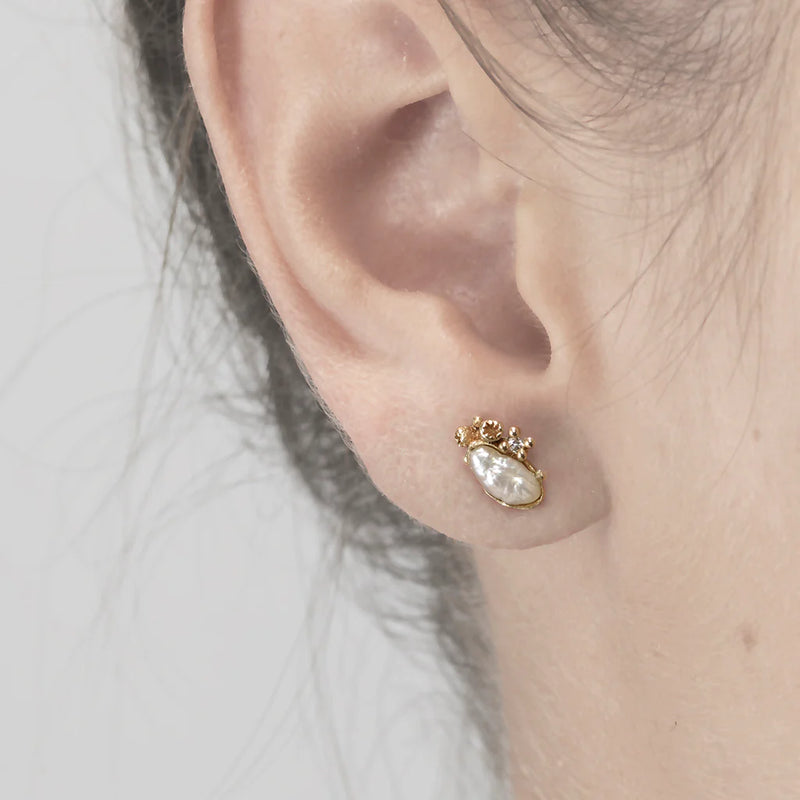 Pearl Encrusted Studs with Barnacles - Ruth Tomlinson