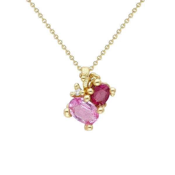 Ruby and Pink Sapphire Cluster Pendant Ruth Tomlinson – Studio Melt