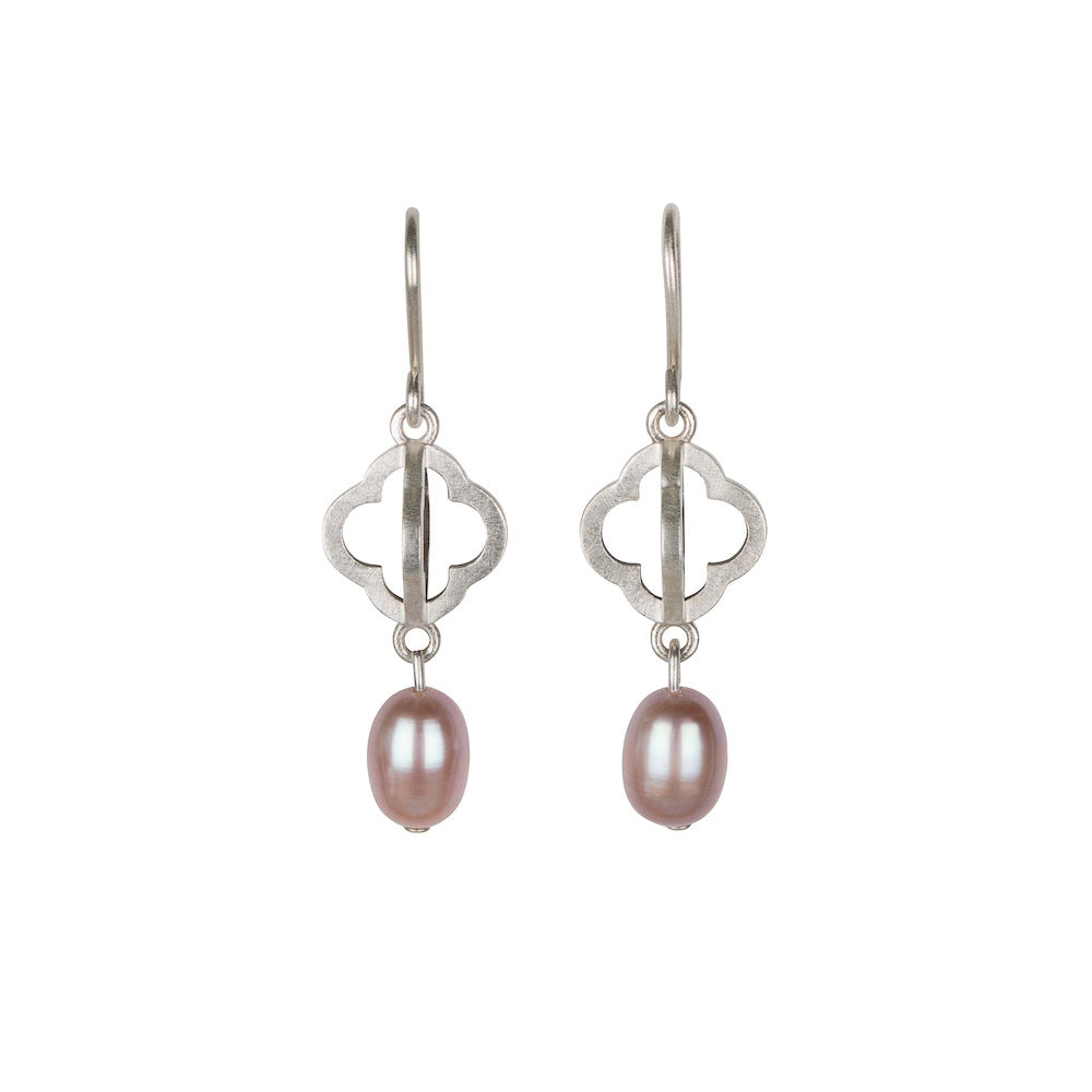Four Directions Silver & Pearl Earrings - Kate Alterio