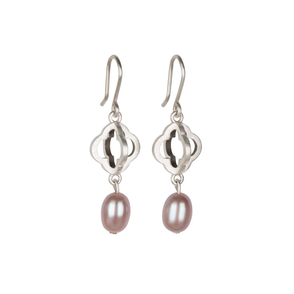 Four Directions Silver & Pearl Earrings - Kate Alterio