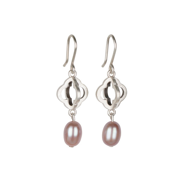 Four Directions Silver & Pearl Earrings - Kate Alterio