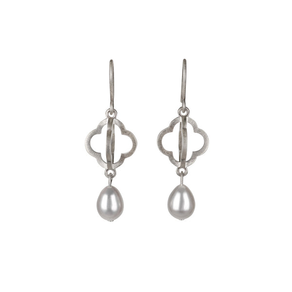 Four Directions Silver & Pearl Earrings - Kate Alterio