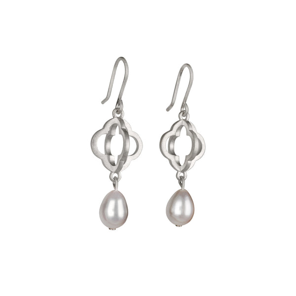 Four Directions Silver & Pearl Earrings - Kate Alterio
