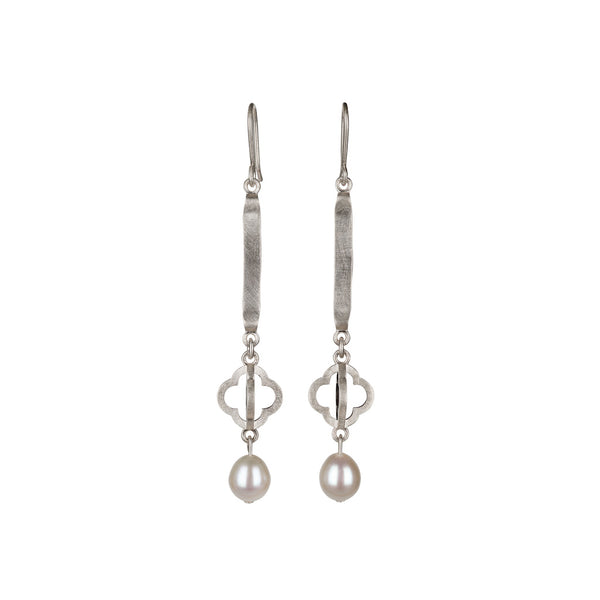 Four Directions Silver & Pearl Earrings - Kate Alterio