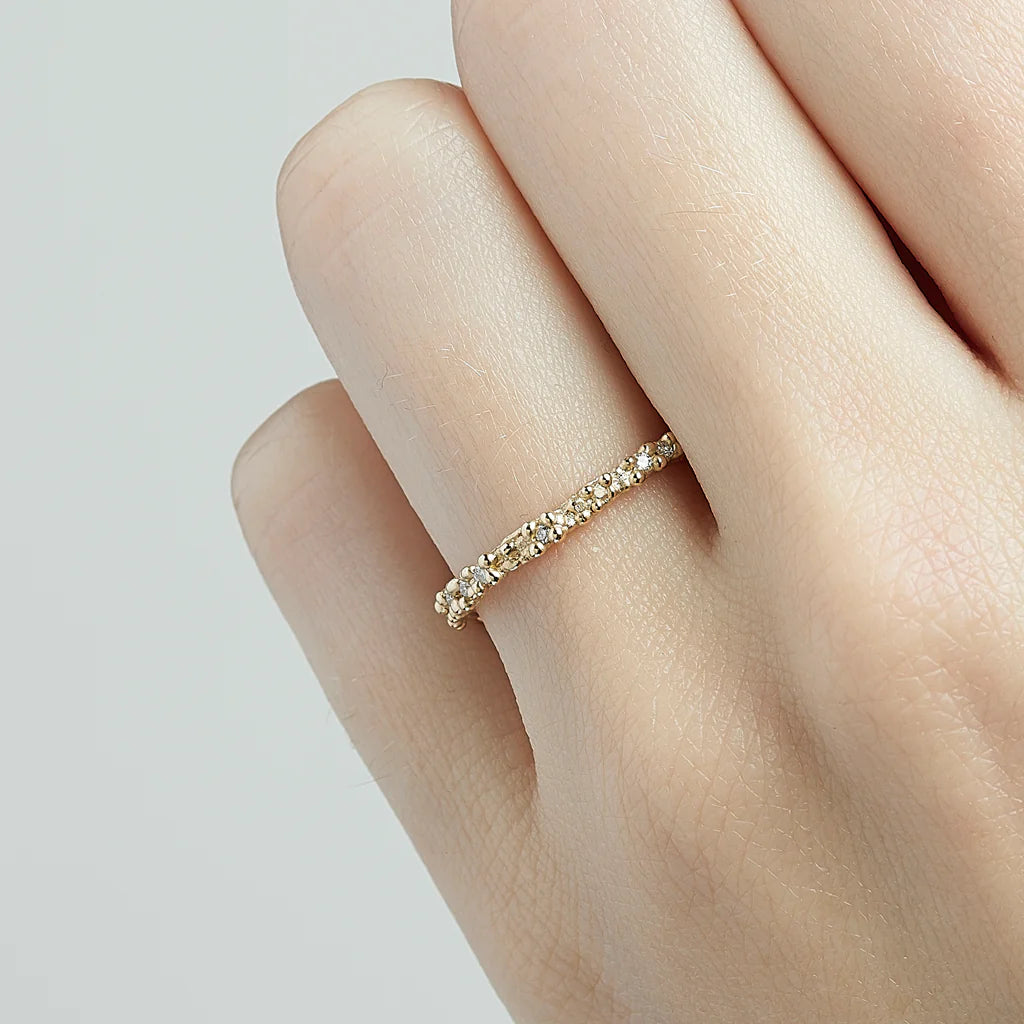 Double Beaded Eternity Band with Diamonds - Ruth Tomlinson